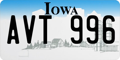 IA license plate AVT996