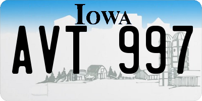 IA license plate AVT997