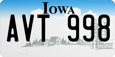 IA license plate AVT998