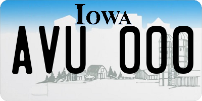 IA license plate AVU000