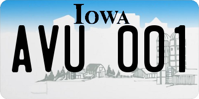 IA license plate AVU001