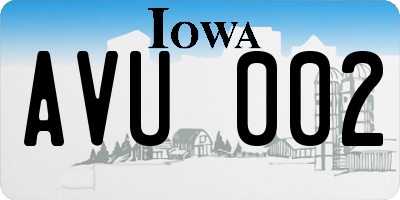 IA license plate AVU002