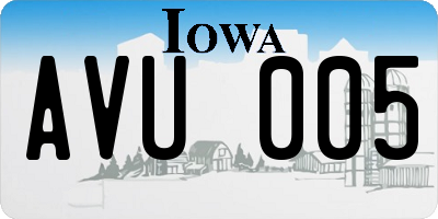 IA license plate AVU005