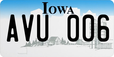 IA license plate AVU006