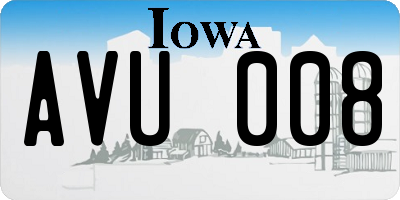 IA license plate AVU008