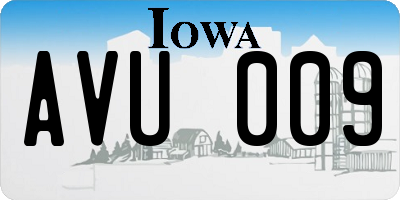 IA license plate AVU009