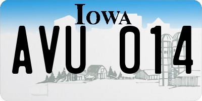 IA license plate AVU014