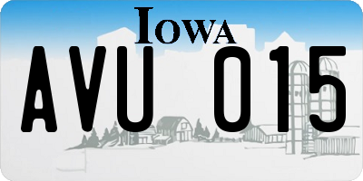 IA license plate AVU015