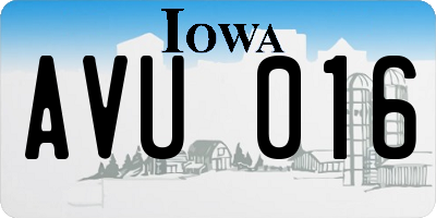 IA license plate AVU016