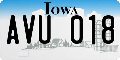 IA license plate AVU018