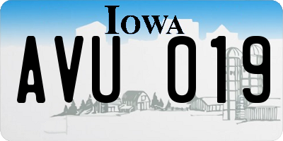 IA license plate AVU019