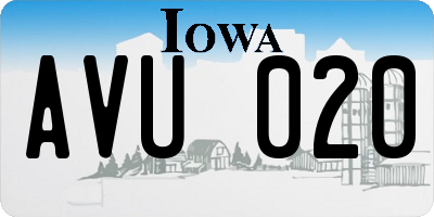 IA license plate AVU020