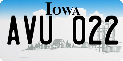 IA license plate AVU022