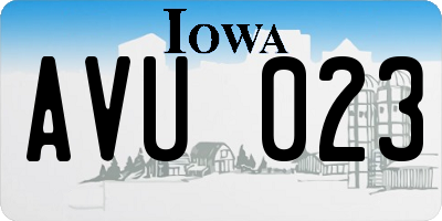 IA license plate AVU023