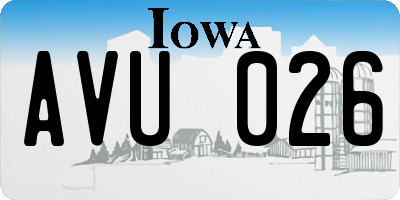 IA license plate AVU026