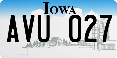 IA license plate AVU027
