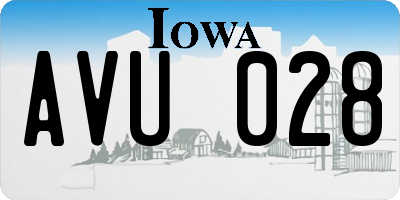 IA license plate AVU028