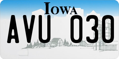 IA license plate AVU030