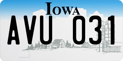 IA license plate AVU031