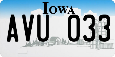 IA license plate AVU033