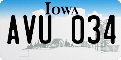 IA license plate AVU034