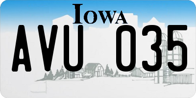 IA license plate AVU035