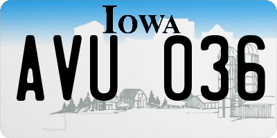 IA license plate AVU036