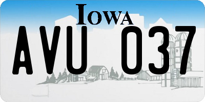 IA license plate AVU037