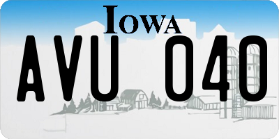 IA license plate AVU040