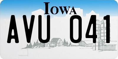 IA license plate AVU041