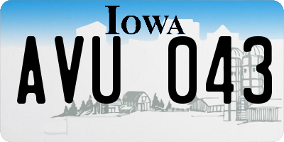 IA license plate AVU043