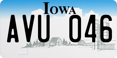 IA license plate AVU046
