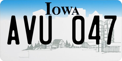 IA license plate AVU047