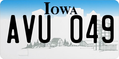 IA license plate AVU049