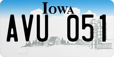 IA license plate AVU051