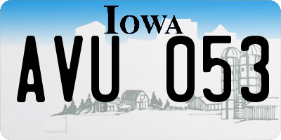 IA license plate AVU053