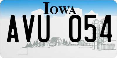 IA license plate AVU054
