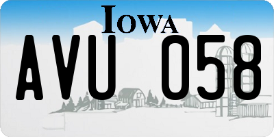 IA license plate AVU058