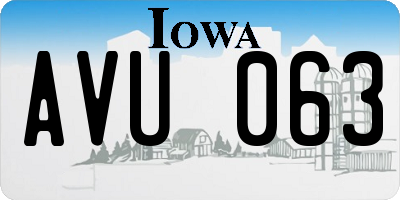 IA license plate AVU063