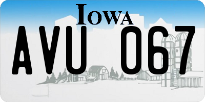IA license plate AVU067
