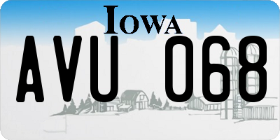 IA license plate AVU068