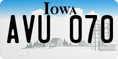 IA license plate AVU070