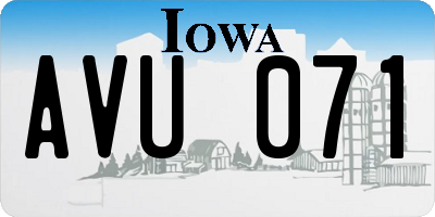 IA license plate AVU071