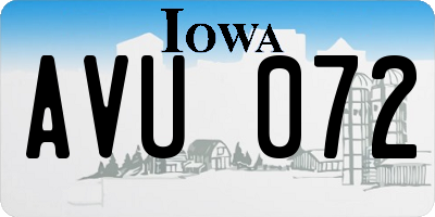 IA license plate AVU072