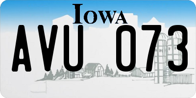 IA license plate AVU073