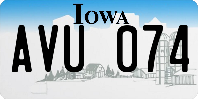 IA license plate AVU074