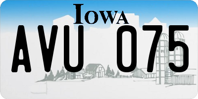 IA license plate AVU075