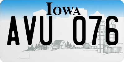 IA license plate AVU076