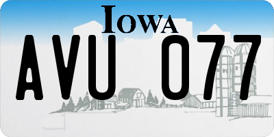 IA license plate AVU077