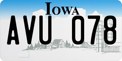 IA license plate AVU078